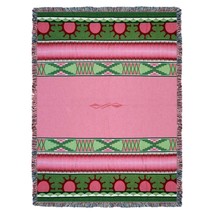 72x54 CONCHO SPRINGS Rose Pink Green Southwest Tapestry Afghan Throw Bla... - $63.36