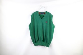 Vintage 90s Ralph Lauren Mens Large Faded Spell Out Crest Sweatshirt Vest Green - $79.15