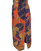 VTG 1960s Tori Richard Mod Maxi Skirt Psychedelic Floral Cotton Orange S... - $106.87
