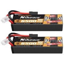 2S Lipo Battery 2Packs 7.4V Rc Lipo Battery Pack 6500Mah 90C Hard Case W... - $73.99