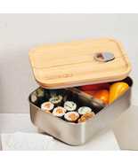 Bamboo &amp; Stainless-Steel Lunch Box | 1200ml | Versatile Smart Design | A... - £24.79 GBP