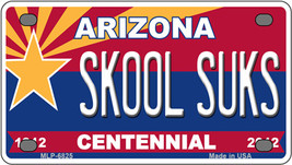 Skool Suks Arizona Centennial Novelty Mini Metal License Plate Tag - £11.75 GBP