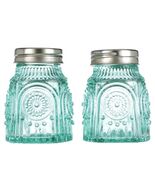 Pioneer Woman ~ ADELINE ~ Embossed ~ Glass ~ Turquoise ~ Salt &amp; Pepper S... - €30,05 EUR