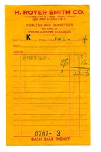 H Royer Smith Co. Philadelphia 1944 Sales Receipt Dealers in Phonograph ... - £35.46 GBP