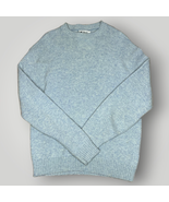 Vintage 1970s Crewneck Wool Sweater Light Blue Men&#39;s Pullover Knight Kni... - £49.47 GBP