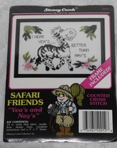Safari Friends Zebra Cross Stitch Kit #SF-12 &quot;Yeas and Nay&#39;s&quot; Sealed Pac... - £6.24 GBP