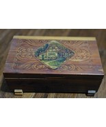 Vintage Hand Carved Cedar Wood Chest Jewelry Trinket Stash Box w/ Latch - £15.27 GBP