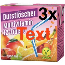 Durstlöscher Thirst Quencher Boxed Juice: Multivitamin 12-Fruit 3 pc.-FREE Ship - £18.18 GBP