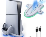 Charging Stand With Cooling Fan For Ps5 Slim Console Only, Rgb Dual Cont... - $49.99