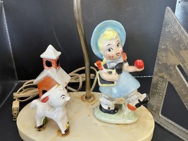 Vintage Dolly Toy Co Ceramic Lamp Base ~ “Mary Had A Little Lamb” ~ Works! - $24.75