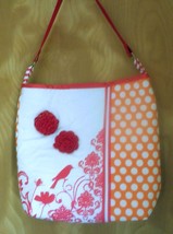 Handmade Summer Cherry Red Bird Statement Tote - £24.12 GBP