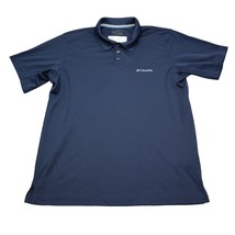Columbia Shirt Mens Navy Blue Short Sleeve Chest Button Collared  Polo - £14.76 GBP