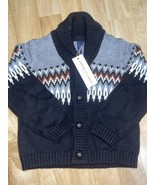 2T Janie and Jack Fair Isle Shawl Collar Sweater Black Multicolor NEW Boys - $34.99