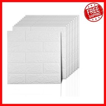 10 Pcs 3D Faux Brick Peel and Stick Wall Panels - Waterproof Foam White ... - $587.19 MXN