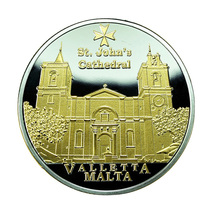 Malta Medal St John&#39;s Cathedral Valletta 34mm Gold Plated 04160 - $25.99