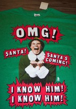 Elf Will Farrel Omg Santa Christmas Santa&#39;s Coming T-Shirt Large New w/ Tag - £15.64 GBP