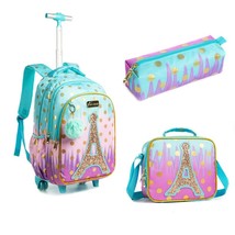 3 IN 1 School Children&#39;s Backpack with Wheels Kids Wheeled School Bag Teenagers  - £116.20 GBP