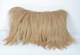 Real Genuine Long Goat fur Pillows-  Dark Beige -12&quot;x 20&quot; (30cm x 50cm) - £38.22 GBP