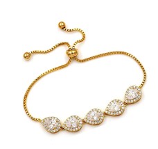 Jewelry Cubic Zirconia CZ Wedding Bridal Pear Cut for - £46.99 GBP