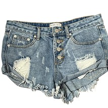 Blank Paige Denim Shorts Size Small Blue Distressed Button Fly Womens 30X2.5 - £15.57 GBP