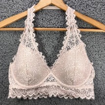 Victoria Secret Pink Lace Bralette Lightly Lined Push Up Bra Padded Underwire L - £19.12 GBP