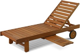 Sun Lounger With Tray And Outdoor Teak Wood Furniture From Furinno, Model Number - £201.54 GBP