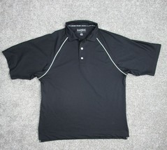 Footjoy Polo Shirt Mens Medium Black Athletic Golf Comfort Stretch - $18.99