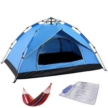 Full Kit TC-014 Automatic Spring 3/4 Person Waterproof Tent + Tent Mat + Hammock - £181.73 GBP