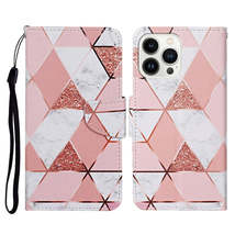 Marble 3D Colored Drawing Flip Leather Phone Case for iPhone 15 Pro Max - £17.93 GBP