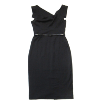 NWT Black Halo Jackie in Black Stretch Gabardine Belted Sheath Dress 8 $375 - £145.98 GBP