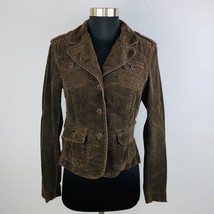 Ann Taylor Loft Womens 2 Brown Velvet Long Sleeve Button Down Blazer Work Job - $17.99