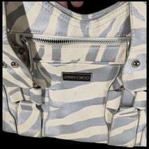 Jimmy Choo Zebra Purse Striped Gray and Creamy White Shoulder Bag - $249.99