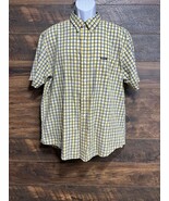 Chaps Ralph Lauren Shirt Men Large Yellow Blue Plaid Button-Down Casual ... - $9.01 CAD