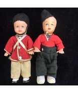 2 Vintage Hard Plastic Dolls Dutch Army Soldier &amp; Navy Sailor 4.5&quot; Unmar... - $187.97 MXN