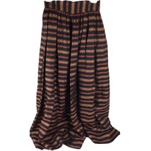 Vtg Maxi Skirt Brocade Tapestry High Waist Small Black Orange Stripes Festival - £31.56 GBP