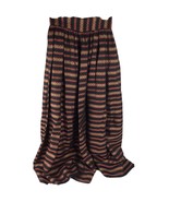 Vtg Maxi Skirt Brocade Tapestry High Waist Small Black Orange Stripes Fe... - £30.94 GBP