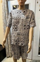 Angderson Size Large Short Sleeve Shirt And Bermuda Shorts Set 100% Rayon - $35.16
