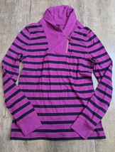 lrl lauren jeans co NWT $64.50 Women&#39;s M Purple Striped Zip Long Sleeve Shirt BG - £16.38 GBP