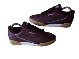Adidas Continental 80 Mens Size 7 Maroon Leather Athletic Shoes Sneakers - £22.75 GBP