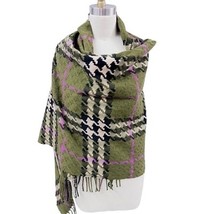 Authentic Burberry Cashmere Classic Check Fringe Scarf - Green Cashmere ... - $247.50