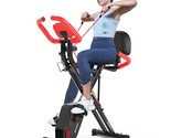 Folding Exercise Bike, Fitness Stationary Bike Machine, Upright Indoor C... - £251.47 GBP