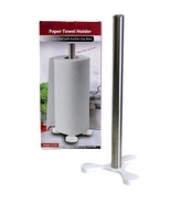 Paper Towel Holder Stainless Steel Super Suction Cups Kitchen Storage Wh... - $13.29 CAD