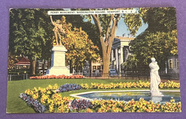 The Perry Monument Washington Square Newport RI Posted Linen Vintage Post Card - £6.08 GBP