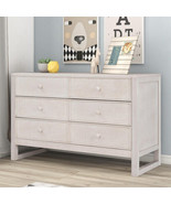 Rustic Wooden Dresser with 6 Drawers,Storage Cabinet for Bedroom,Anitque... - £253.93 GBP
