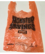 Giant Eagle grocery store vintage orange plastic bag monster savings gra... - $19.75