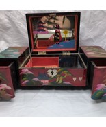 *Not Working* Vintage Japanese Red Lacquered Music Jewelry Box 10 3/4&quot; X... - $59.39