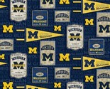 Cotton University of Michigan Wolverines U of M Fabric Print by the Yard... - £11.32 GBP