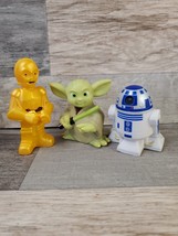 Star Wars 2008 Disney Parks Bath Pool Toy Figures Yoda C-3PO R2D2 Lot Of 3 - £7.76 GBP