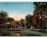 Bianco Città Divertimento Park Des Moines Ia 1913 DB Cartolina P21 - £4.05 GBP