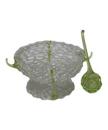 Vintage Hand Blown Spun Miniature Punch Bowl &amp; Ladle Mini Doll House Cle... - $28.86 CAD